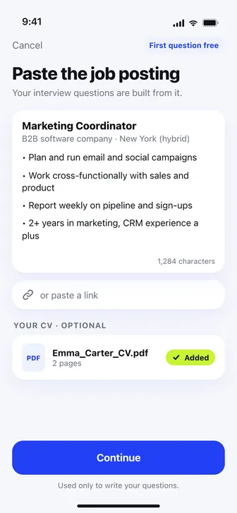 Paste the job posting